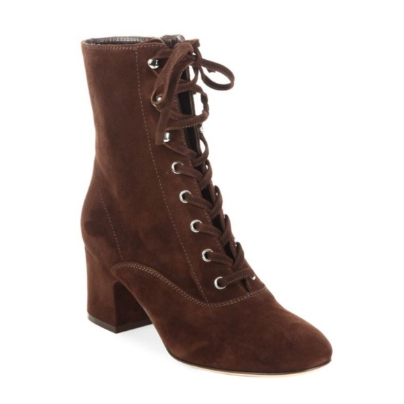 Gianvito Rossi🎀Mackay🎀Suede Lace Up Ankle Boots - Picture 6 of 8